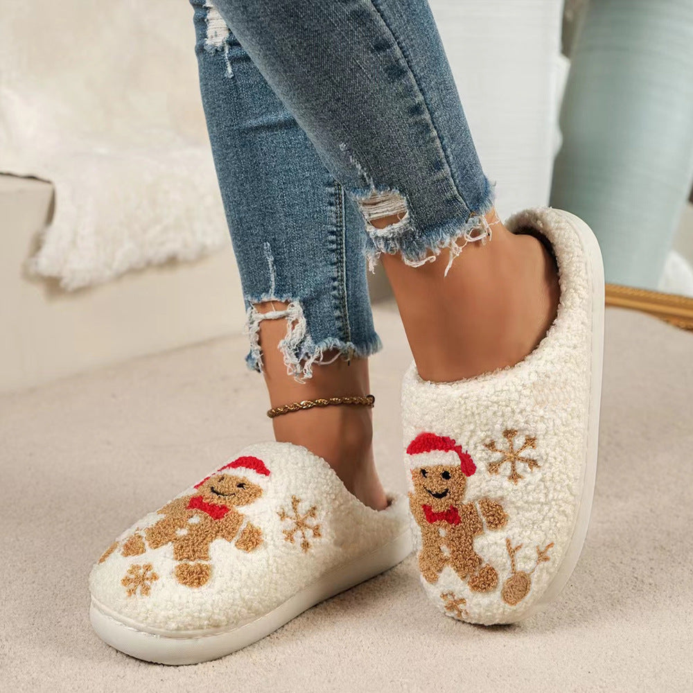 Comfy Snowflake Gingerbread Slippers