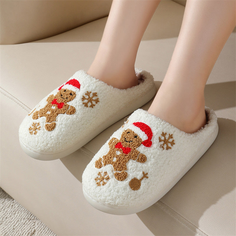 Comfy Snowflake Gingerbread Slippers
